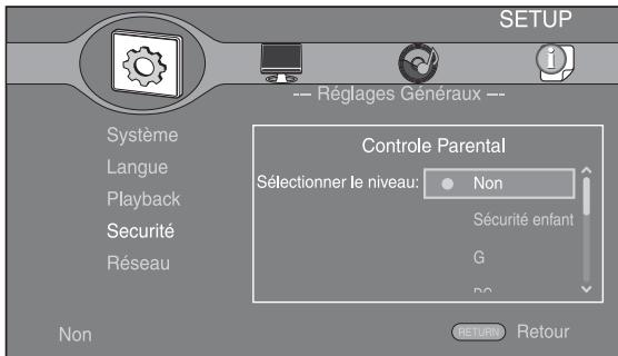 YAMAHA BD-S667 BL NOIR - Sélectionnez le réglage voulu. - 1
