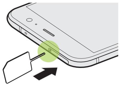 HTC U1164G0 - Insérer la carte nano SIM - 1