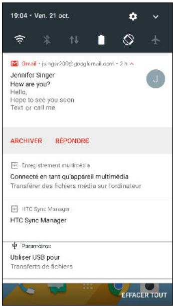 HTC U1164G0 - Panneau Notifications - 3