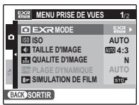 FUJIFILM F80 EXR - Utilisation du menu pris de vue - 1