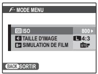 FUJIFILM F80 EXR - Utilisation du menu F-Mode - 1