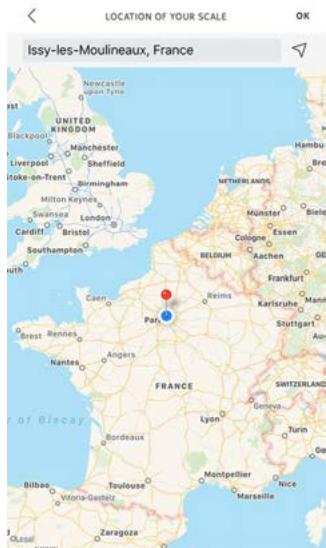 NORIA BODY + NOIRE - Touchez Localisation de votre balance. - 2