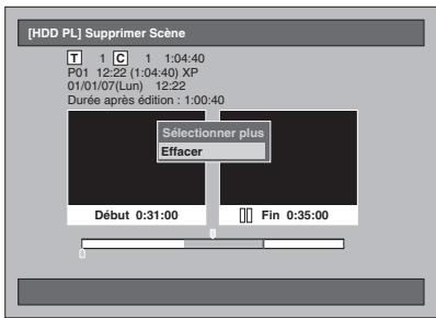 [HDD PL] Supprimer Scène T 1 C 1 1:04:40 P01 12:22 (1:04:40) XP 01/01/07(Lun) 12:22 Durée après édition : 1:00:40 Sélectionner plus Effacer Début 0:31:00 Fin 0:35:00