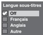 TOSHIBA RD-XV47 - Langue sous-titres (Par défaut: Off) - 2