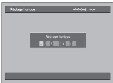 Réglage horloge - / - / (---) = : = Réglage horloge - / - / (---) (-) = : =