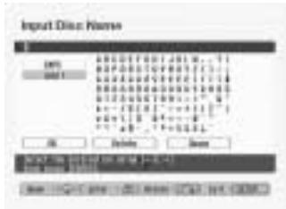PIONEER DV-R7000 - Saisie du Nom de Disque (Input Disc Name) - 2