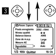 PENTAX Optio 550 - Exemple d'une opération de menu - 7