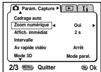 PENTAX Optio 550 - Activation de la fonction du zoom numérique - 1