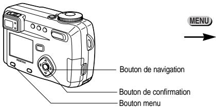 PENTAX Optio 550 - Comment revenir au menu [X] Preférences] - 1
