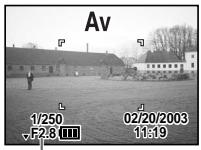 PENTAX Optio 550 - Réglage de la valeur d'ouverture (Mode priorité ouverture) - 1