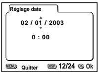 PENTAX Optio 550 - Réglage de la date et de l'heure - 2