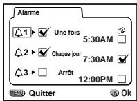 PENTAX Optio 550 - Vérification de l'ajretissement sonore/alarme - 1