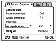 PENTAX Optio 550 - Réalisation de séquences vidés en avance rapide (Av rapide video) - 1
