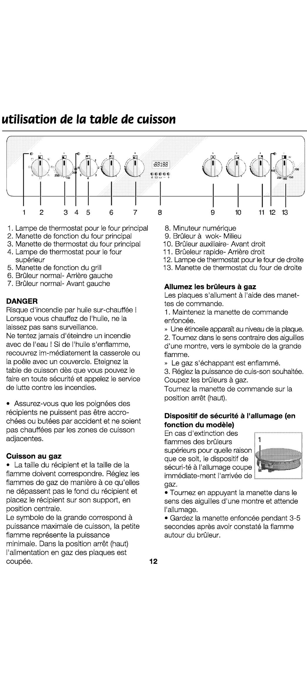LEISURE CMO9W - Dispositif de sécurité à l'allumage (en fonction du modele) - 1