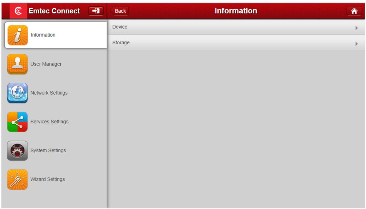 EMTEC 1TO WIFI USB 3.0 - Paramètres disponibles lorsqu vous étés connecté en mode "Admin" - 1