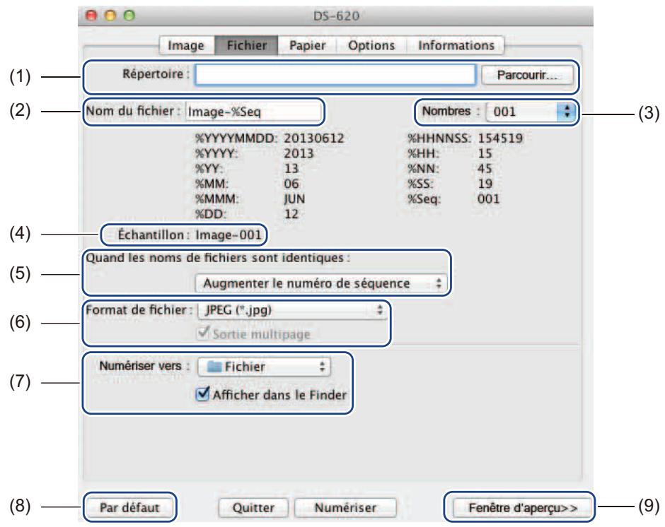 BROTHER DS620 - Paramètres des fichiers - 1