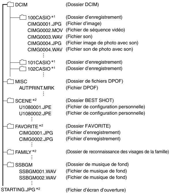 CASIO EX-Z1080 - Structure des dossiers de la mémoire - 1