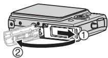 CASIO EX-Z1080 - Ouvrez le couvercle de batterie. - 1
