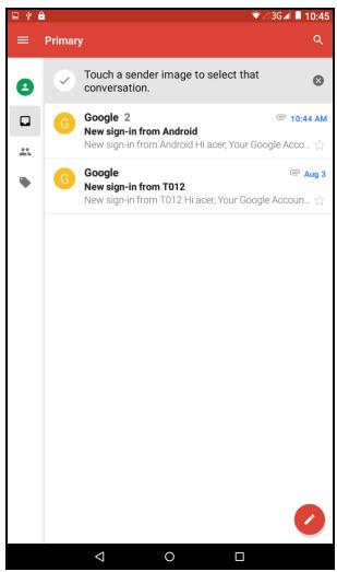 ACER iCONiA ONE 7 B1-7A0-ROFY16 GO BLANCHE - Composer un message électronique - 1