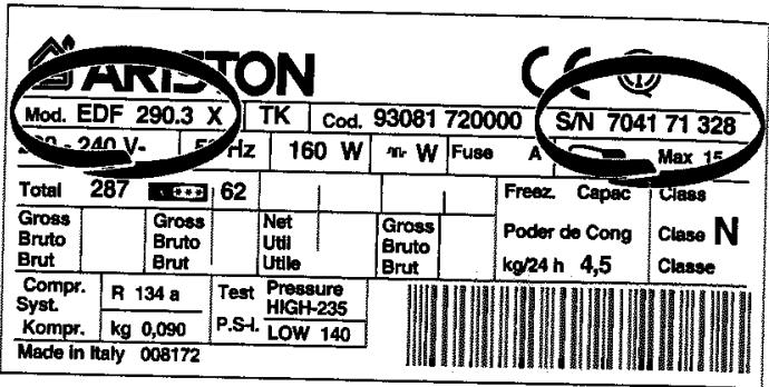 ARISTON UPA 352 XEU/2 - Lampe-témoin verte -16 et -24 ou bien -18 et -21 allumées en même temps - 1