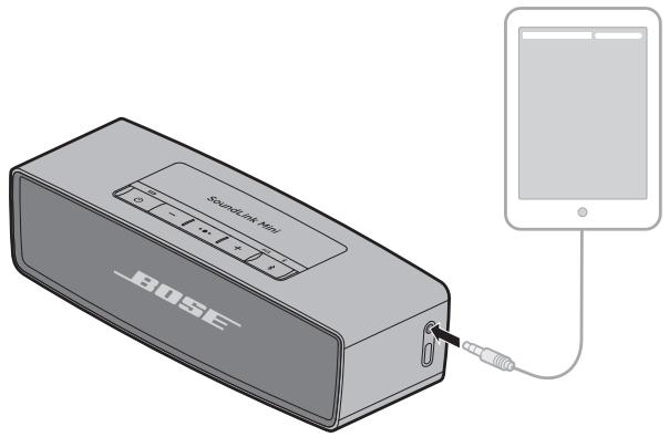 BOSE SOUNDLINK MINI II SPECIALEDITION BLANC - Raccordement du cable audio 3,5 mm - 1