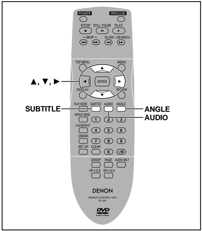 DENON DVD 1600 - Changement de la piste son, de la langue de sous-titrage et de l'angle de vue - 1