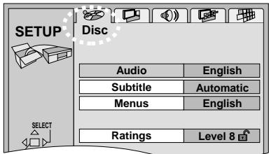 DENON DVD 1600 - Appuyez sur [SET UP] pour afficher les menus des réglages. - 1
