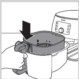 PHILIPS HD9867/90 - Einsetzen des abnehmbaren Gitterbodens und des Fettabscheiders - 5