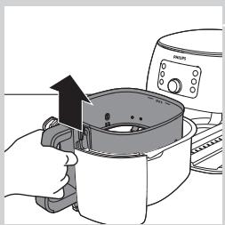 PHILIPS HD9867/90 - De uitneembare gaasbodem en de vetverminderaar plaatsen - 2