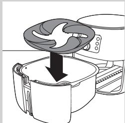 PHILIPS HD9867/90 - Einsetzen des abnehmbaren Gitterbodens und des Fettabscheiders - 3