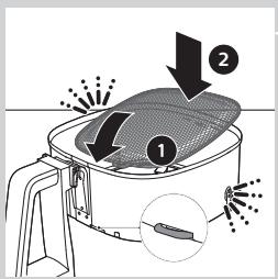 PHILIPS HD9867/90 - De uitneembare gaasbodem en de vetverminderaar plaatsen - 4