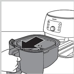 PHILIPS HD9867/90 - Einsetzen des abnehmbaren Gitterbodens und des Fettabscheiders - 1