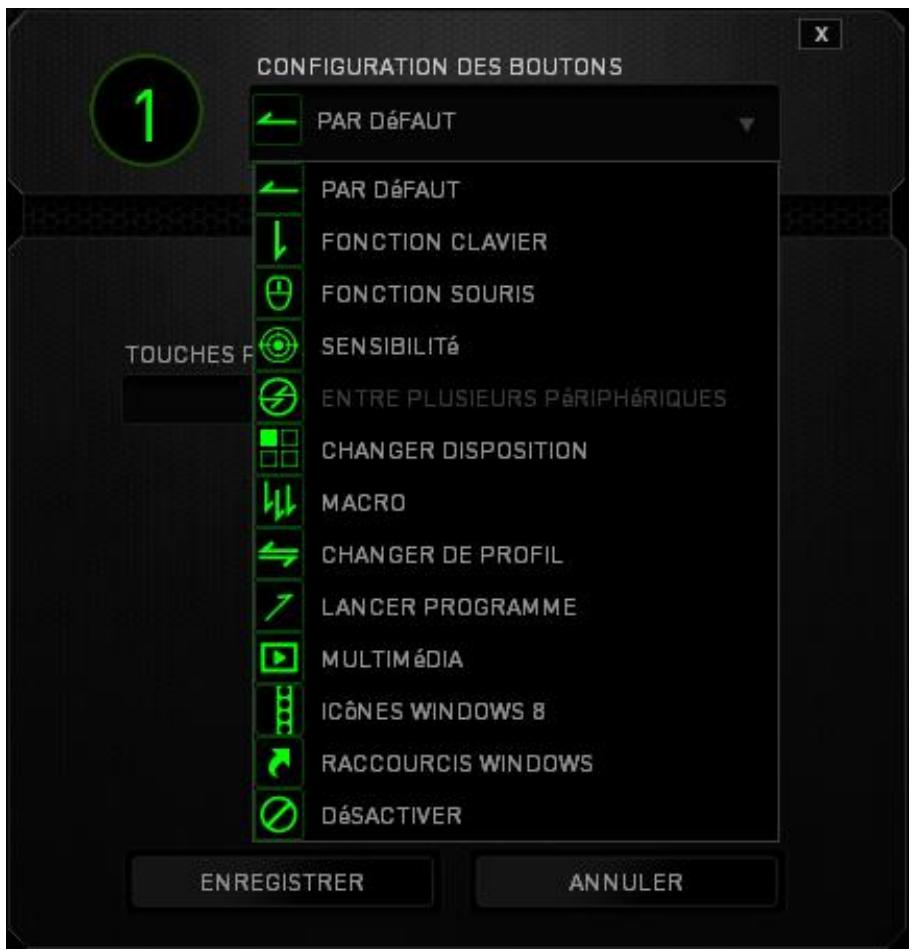 RAZER NAGAHEX WRAITH - MENUD'AFFECTATION DES TOUCHES - 1