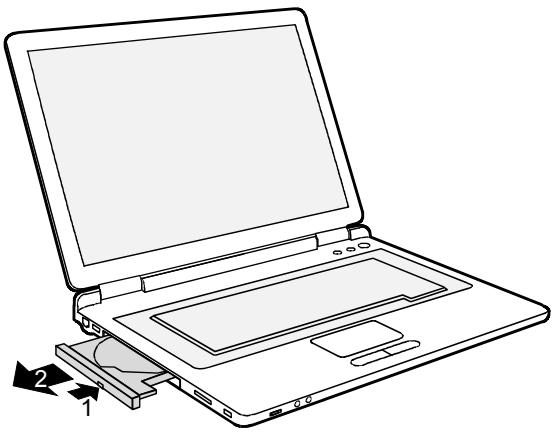 FUJITSU AMILO M Series - Introduire ou oter un CD/DVD - 1