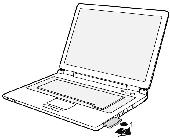 FUJITSU AMILO M Series - Insérer une carte ExpressCard - 1
