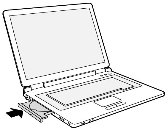 FUJITSU AMILO M Series - Introduire ou oter un CD/DVD - 2