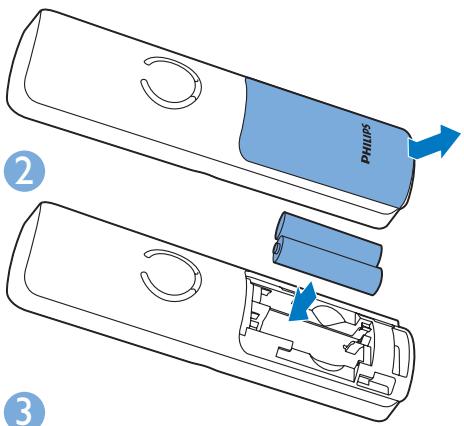 PHILIPS D2052NOIR - Insérez les piles fournies - 1