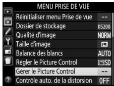 NIKON 05200 KIT 18-55VRIT + 55 - Sélectionner Gérer le Picture Control. - 2