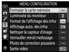NIKON 05200 KIT 18-55VRIT + 55 - Menu Configuration : configuration de l'appareil photo - 6
