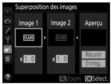 NIKON 05200 KIT 18-55VRIT + 55 - Sélectionner Superposition des images. Mettez en surbrillance Superposition des images dans le menu Retouche et appuyez sur - 3