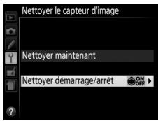 NIKON 05200 KIT 18-55VRIT + 55 - Sélectionner Nettoyer démarrage/arrêt. Mettez en surbrillance Nettoyer démarrage/arrêt et appuyez sur ▲ - 2