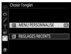 NIKON 05200 KIT 18-55VRIT + 55 - Sélectionner l Menu Personnalisé. - 2