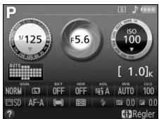 NIKON 05200 KIT 18-55VRIT + 55 - Positionner le curseur dans l'affichage des informations. - 2