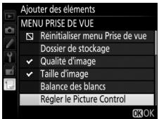 NIKON 05200 KIT 18-55VRIT + 55 - Ajout d'options au Menu personnelé - 1