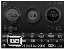NIKON 05200 KIT 18-55VRIT + 55 - Afficher les options du mode de mise au point. - 2