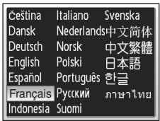 NIKON CoolpixLG - Appuyez sur les commandes , , ou du sélecteur multidirectionnel pourCHOISIR la langue de votrechoix, puis appuyez sur - 1
