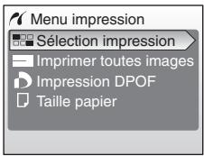 NIKON CoolpixLG - Appuyez sur les commandes  ou  pour selectionner [Selection impression], [Imprimer toutes images] ou [Impression DPOF], puis appuyez sur - 1