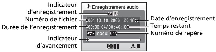 NIKON CoolpixLG - Réalisation d'un enregistrement audio - 4