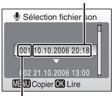 NIKON CoolpixLG - Lecture d'enregistrements audio - 3