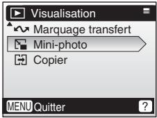 NIKON CoolpixLG - Appuyez sur les commandes  ou  du sélecteur multidirectionnel pour seLECTIONNER [Mini-photo], puis appuyez sur  . - 1
